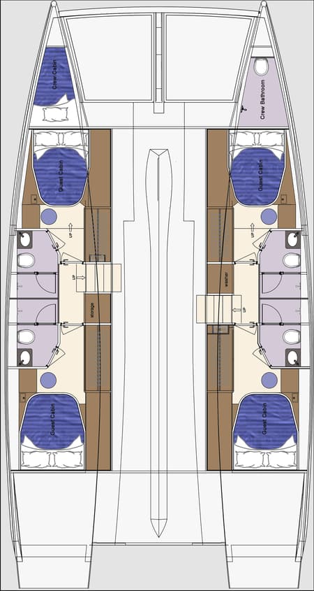 Charter Rental Catamaran Tradition in Bahamas Layout | Yacht4Less