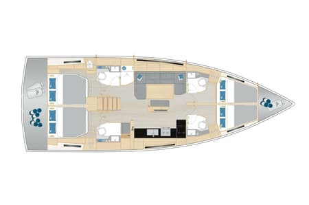 Charter Rental Sailboat I'm Alone in Croatia Layout | Yacht4Less