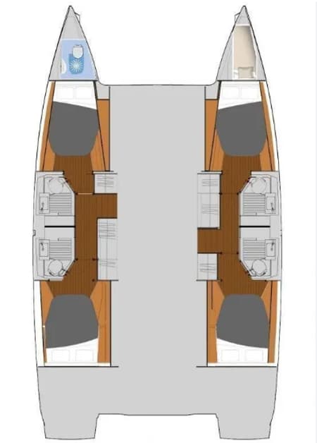 Charter Rental Catamaran Montague in Greece Layout | Yacht4Less