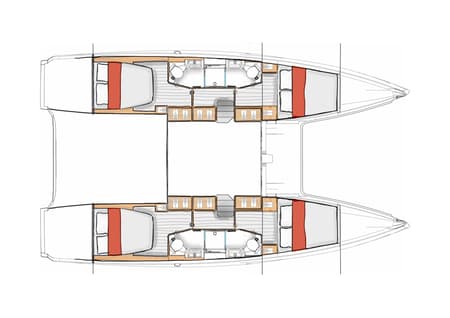 Charter Rental Catamaran One Journey in Greece Layout | Yacht4Less