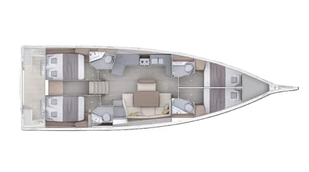 Charter Rental Sailboat Sun-Kissed in Greece Layout | Yacht4Less