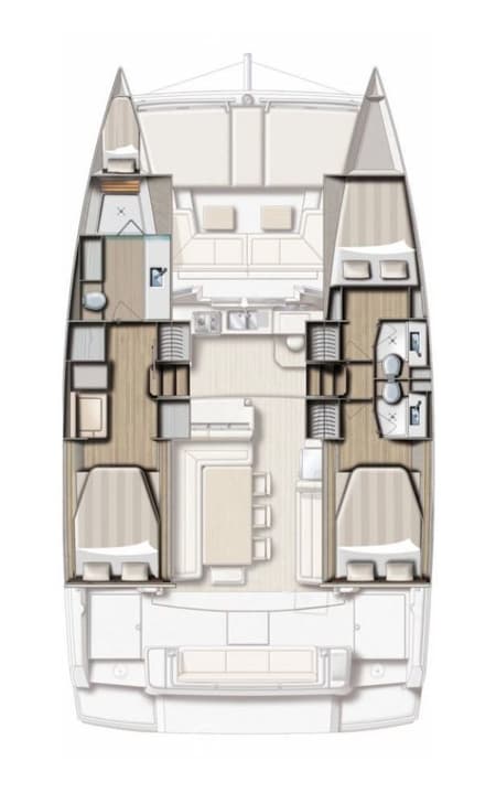 Charter Rental Catamaran Shiloh in Montenegro Layout | Yacht4Less
