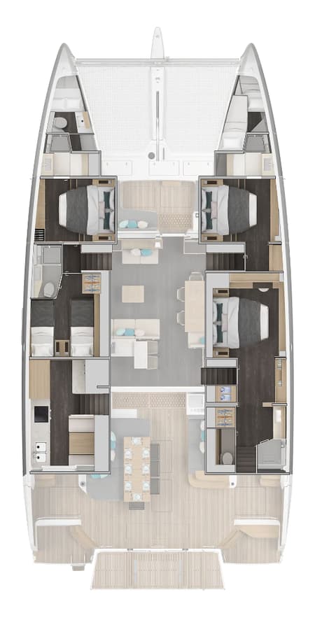 Charter Rental Catamaran Sofia in Italy Layout | Yacht4Less