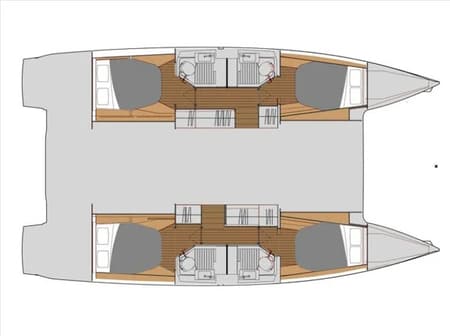Charter Rental Catamaran Flavia Augusta in Croatia Layout | Yacht4Less