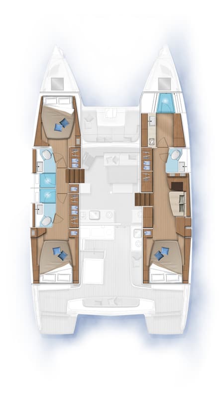 Charter Rental Catamaran Lodire in Greece Layout | Yacht4Less