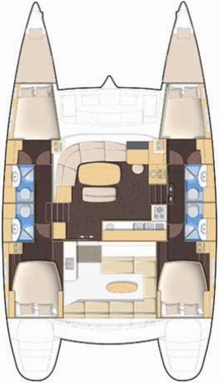 Charter Rental Catamaran Strawberry in Greece Layout | Yacht4Less