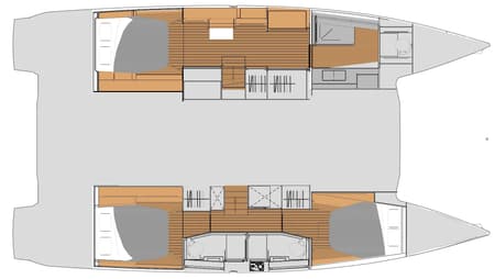 Charter Rental Catamaran Fugu II in Greece Layout | Yacht4Less