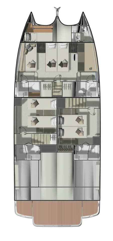 Charter Rental Power Catamaran M-Key in Croatia Layout | Yacht4Less