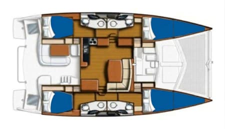 Charter Rental Catamaran Portals Vells in Spain Layout | Yacht4Less