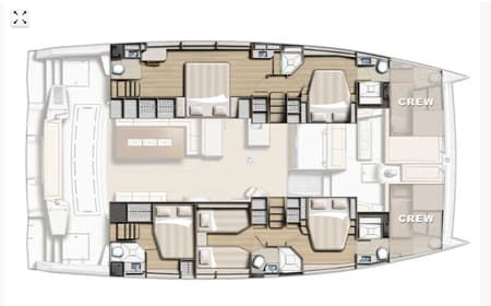 Charter Rental Catamaran Arcturus in Seychelles Layout | Yacht4Less