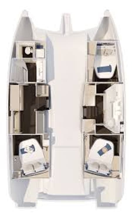 Charter Rental Catamaran Irish Exit in USVI Layout | Yacht4Less