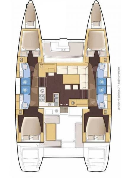 Charter Rental Catamaran Celena I in Greece Layout | Yacht4Less