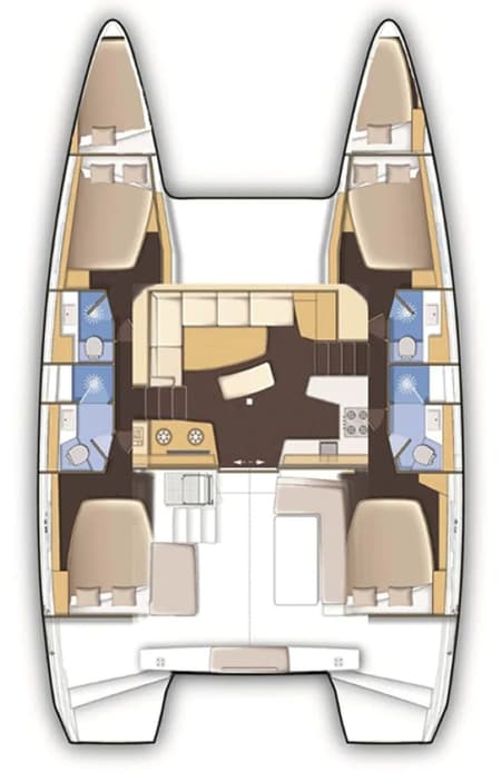 Charter Rental Catamaran Orlan in Croatia Layout | Yacht4Less