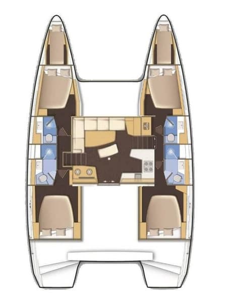 Charter Rental Catamaran Orlan in Croatia Layout | Yacht4Less