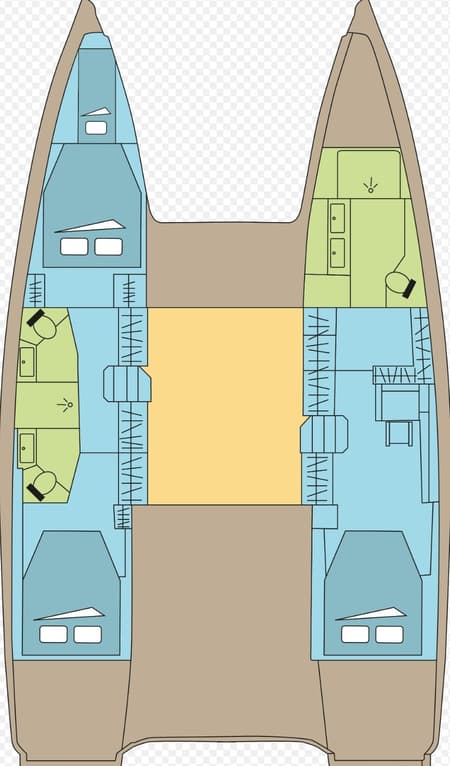 Charter Rental Catamaran OLE COEURS in Italy Layout | Yacht4Less