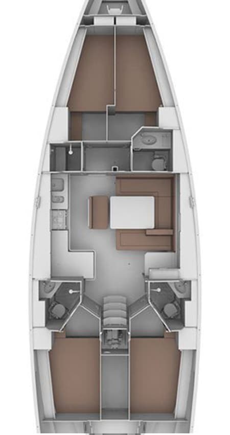 Charter Rental Sailboat Tuerredda in Italy Layout | Yacht4Less