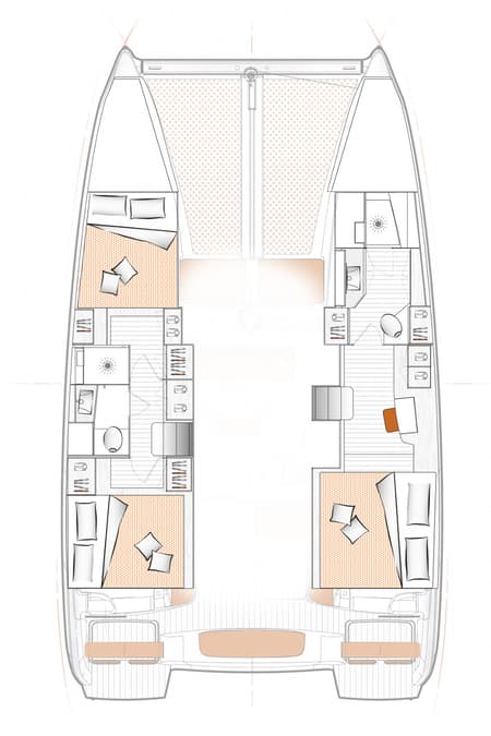 Charter Rental Catamaran Charrua in Spain Layout | Yacht4Less