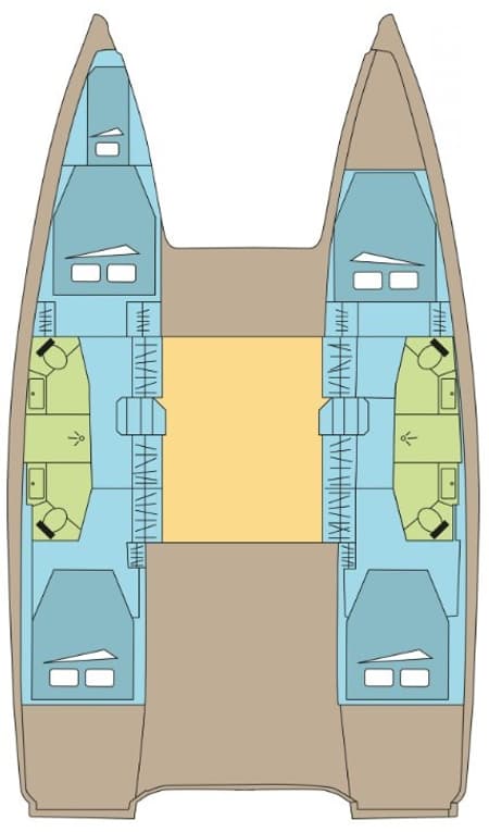 Charter Rental Catamaran FORTUNA in Croatia Layout | Yacht4Less