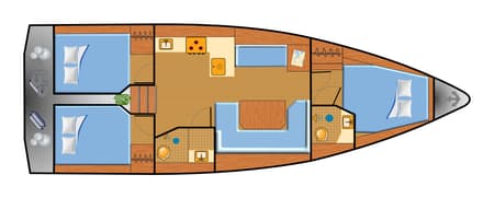 Charter Rental Sailboat Blue Eyes in Spain Layout | Yacht4Less