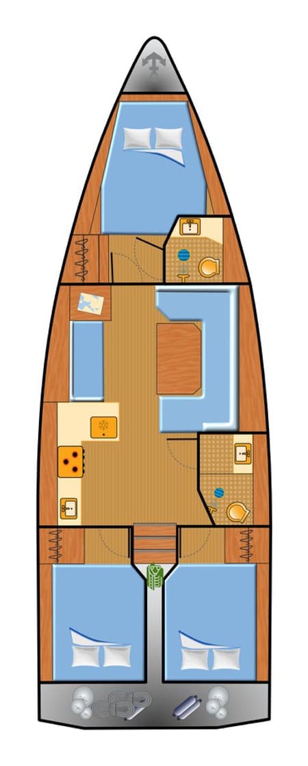 Charter Rental Sailboat Blue Eyes in Spain Layout | Yacht4Less