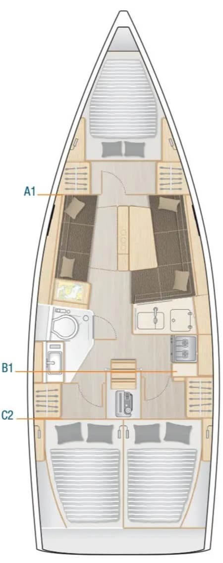 Charter Rental Sailboat Maveric in France Layout | Yacht4Less