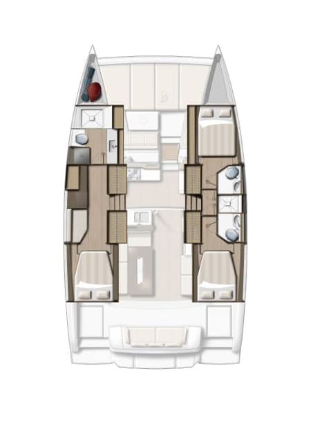 Charter Rental Catamaran Dytick in France Layout | Yacht4Less