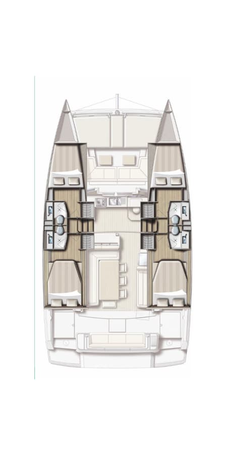 Charter Rental Catamaran Jane in France Layout | Yacht4Less