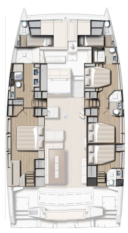 Charter Rental Catamaran Koh I Noor in France Layout | Yacht4Less