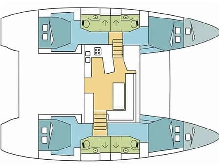 Charter Rental Catamaran Fantasy in Greece Layout | Yacht4Less