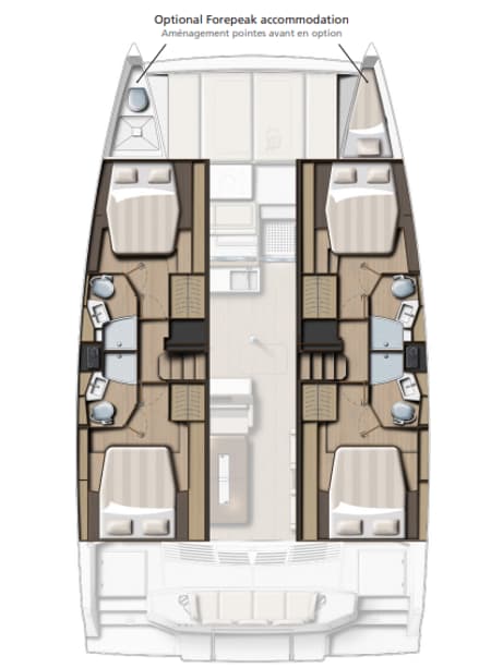 Charter Rental Catamaran Te Tiama in France Layout | Yacht4Less