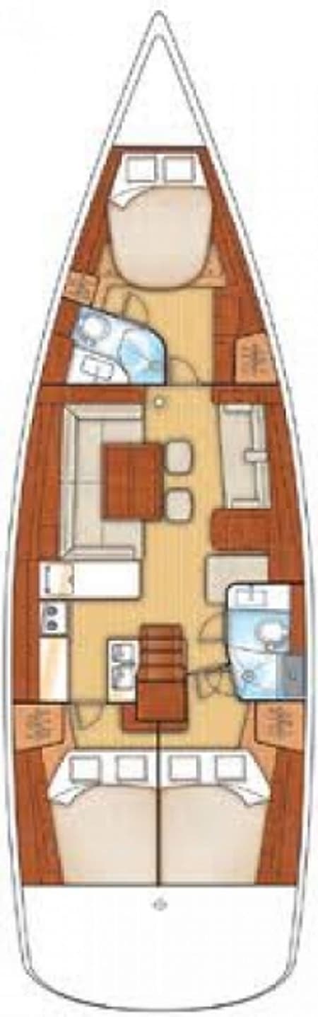 Charter Rental Sailboat Calypso in France Layout | Yacht4Less