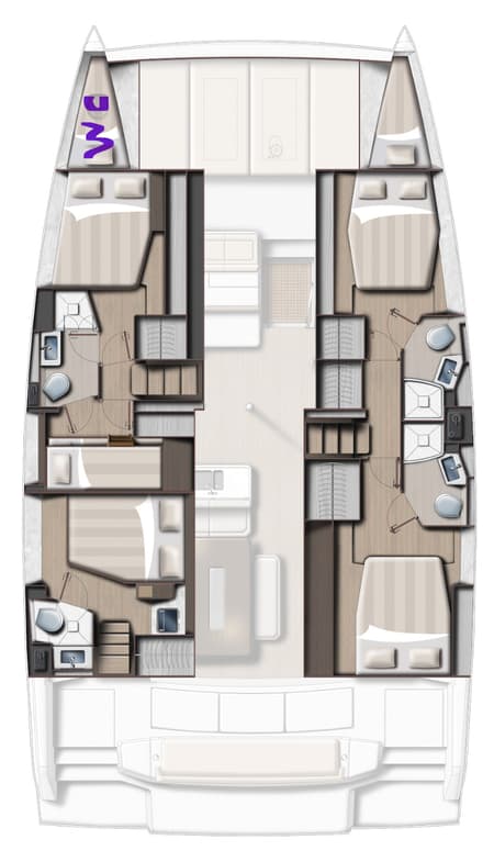 Charter Rental Catamaran Ten in France Layout | Yacht4Less