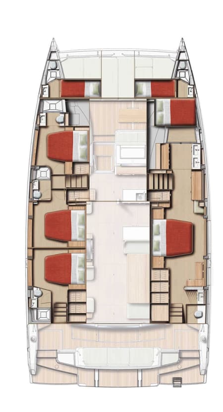 Charter Rental Catamaran Four C'S in France Layout | Yacht4Less