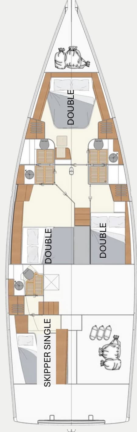 Charter Rental Sailboat Freedom in Greece Layout | Yacht4Less