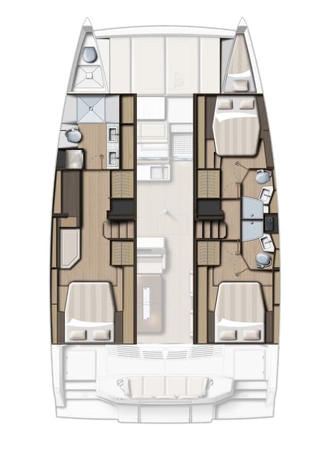 Charter Rental Catamaran Loy in France Layout | Yacht4Less