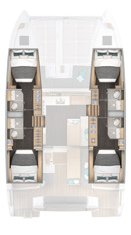 Charter Rental Catamaran Michelangelo in Greece Layout | Yacht4Less