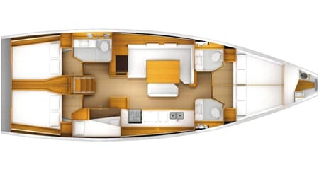 Charter Rental Sailboat Fiesta in Greece Layout | Yacht4Less