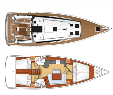 Charter Rental Sailboat Melinda in Greece Layout | Yacht4Less