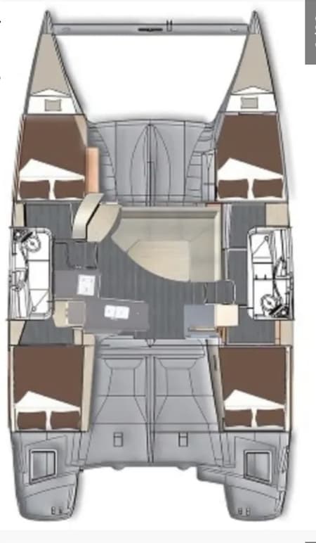 Charter Rental Catamaran Lady Alla in Thailand Layout | Yacht4Less