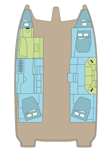 Charter Rental Catamaran DIVER DOG in Bahamas Layout | Yacht4Less