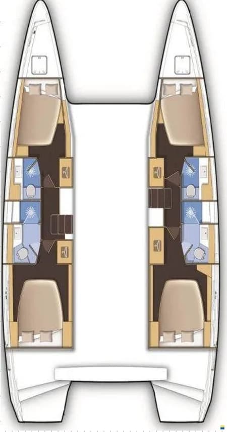 Charter Rental Catamaran Ocean Star in Croatia Layout | Yacht4Less