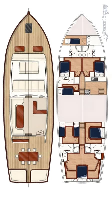 Charter Rental Gulet Sirena in Croatia Layout | Yacht4Less