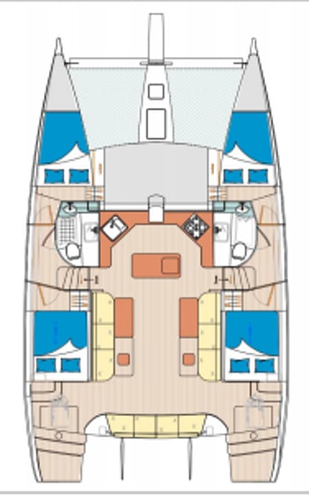 Charter Rental Catamaran Isle Phantom in Thailand Layout | Yacht4Less