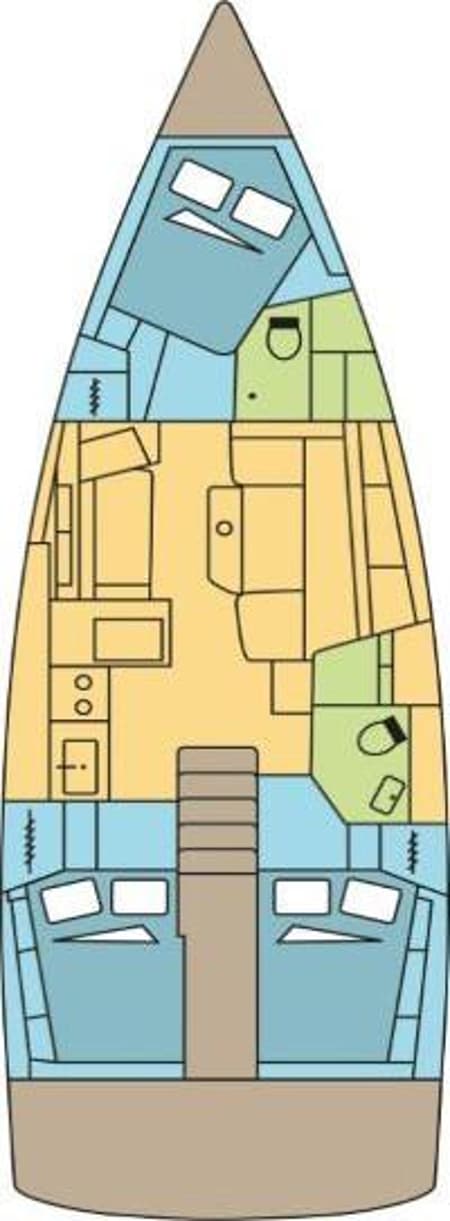 Charter Rental Sailboat POROS BLUE in Greece Layout | Yacht4Less