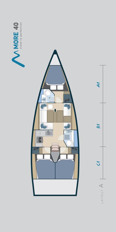 Charter Rental Sailboat Anna Camilla in Croatia Layout | Yacht4Less