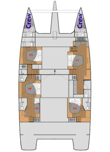 Charter Rental Catamaran Mus 3 in Turkey Layout | Yacht4Less