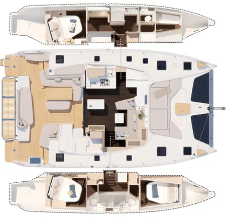 Charter Rental Catamaran Hi Iaka in Spain Layout | Yacht4Less