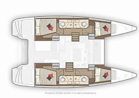 Charter Rental Catamaran Anemone in Greece Layout | Yacht4Less