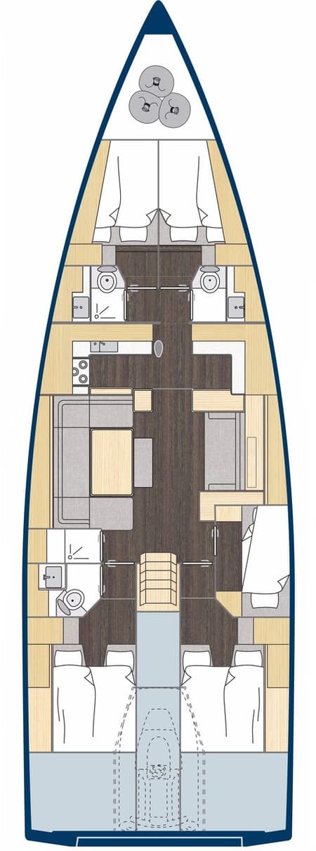 Charter Rental Sailboat Blue Beyond in Croatia Layout | Yacht4Less