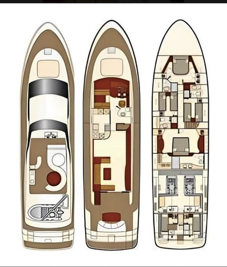 Charter Rental Luxury Yacht Magic Six in Italy Layout | Yacht4Less
